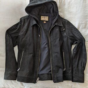 Wilsons Suede leather jacket with hood.